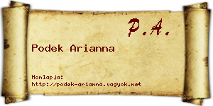 Podek Arianna névjegykártya